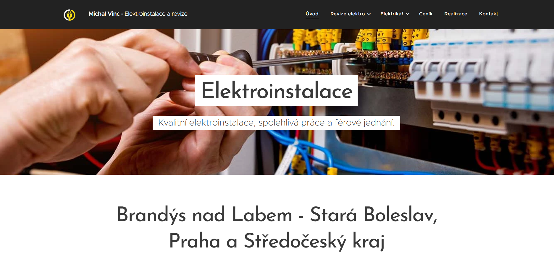 Tvorba webovych stranek elektroinstalace Brandys nad Labem Michal Vinc